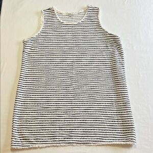 Green Envelope Striped Knit Tank Dress - White and Navy